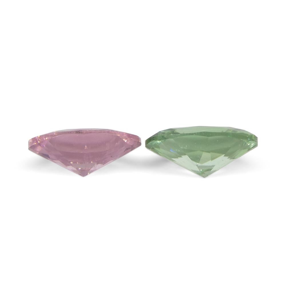 2.7ct Pair Oval Pink/Green Tourmaline from Brazil For Sale 4