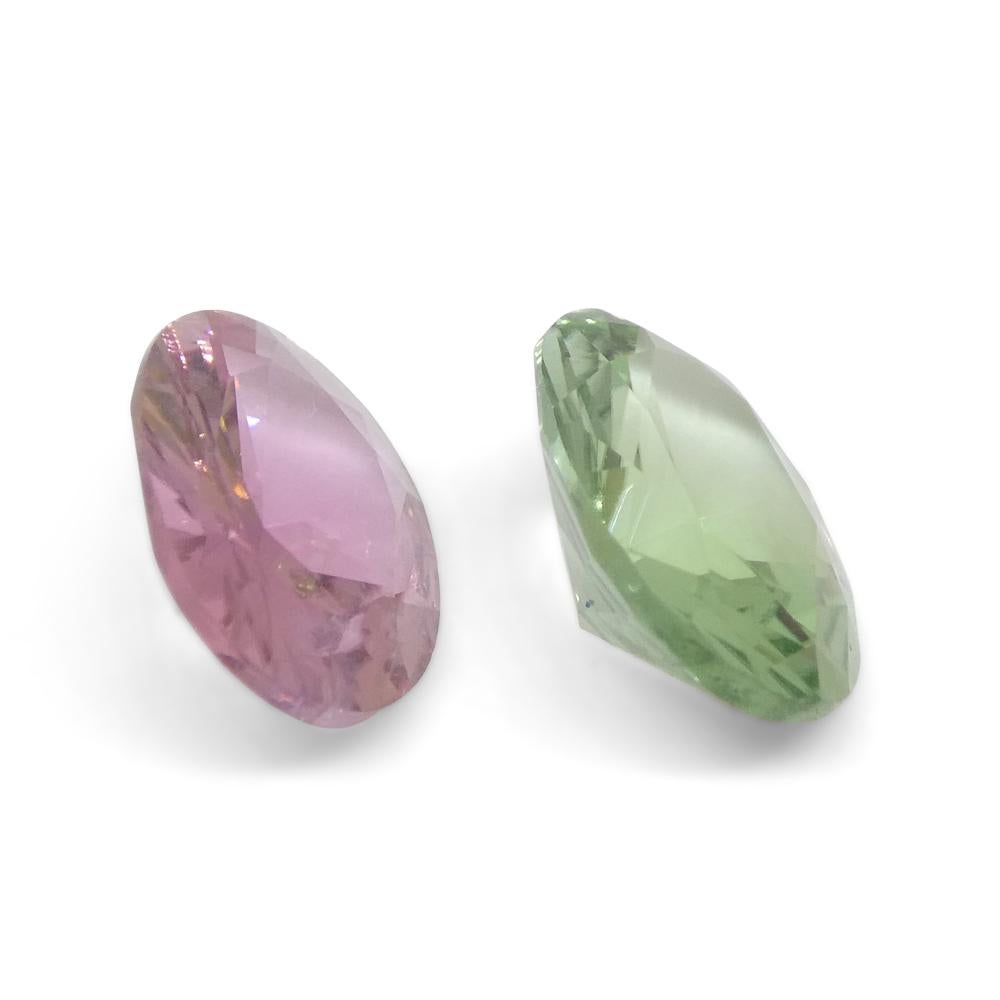 2.7ct Pair Oval Pink/Green Tourmaline from Brazil For Sale 5