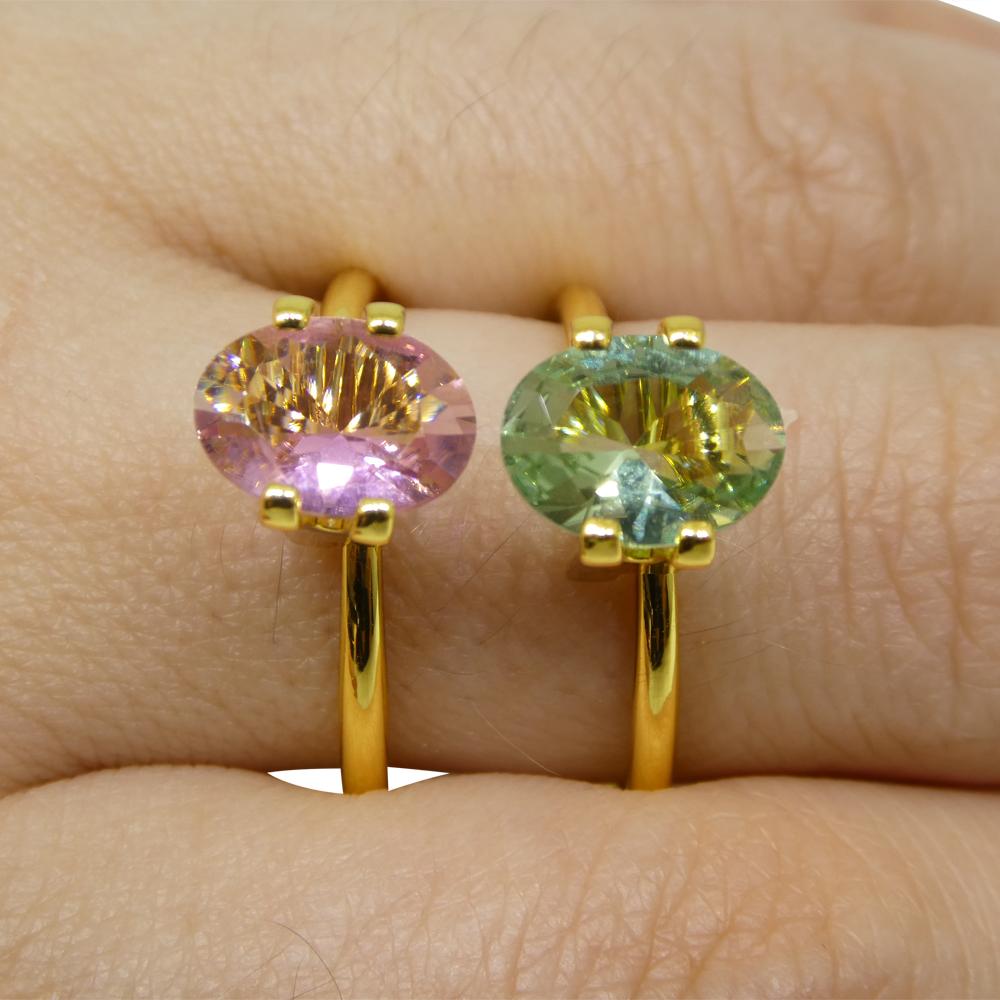 Descrizione:

Tipo di gemma: Tormalina
Numero di pietre: 2
Peso: 2,7 carati 1,47ct/1,23ct
Misure: 9,18 x 6,68 x 3,58 mm/ 6,91 x 9,21 x 3,93 mm
Forma: Ovale
Stile di taglio:
Stile di taglio Corona: Taglio brillante
Stile di taglio del padiglione: