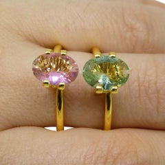2.7ct Pair Oval Pink/Green Tourmaline