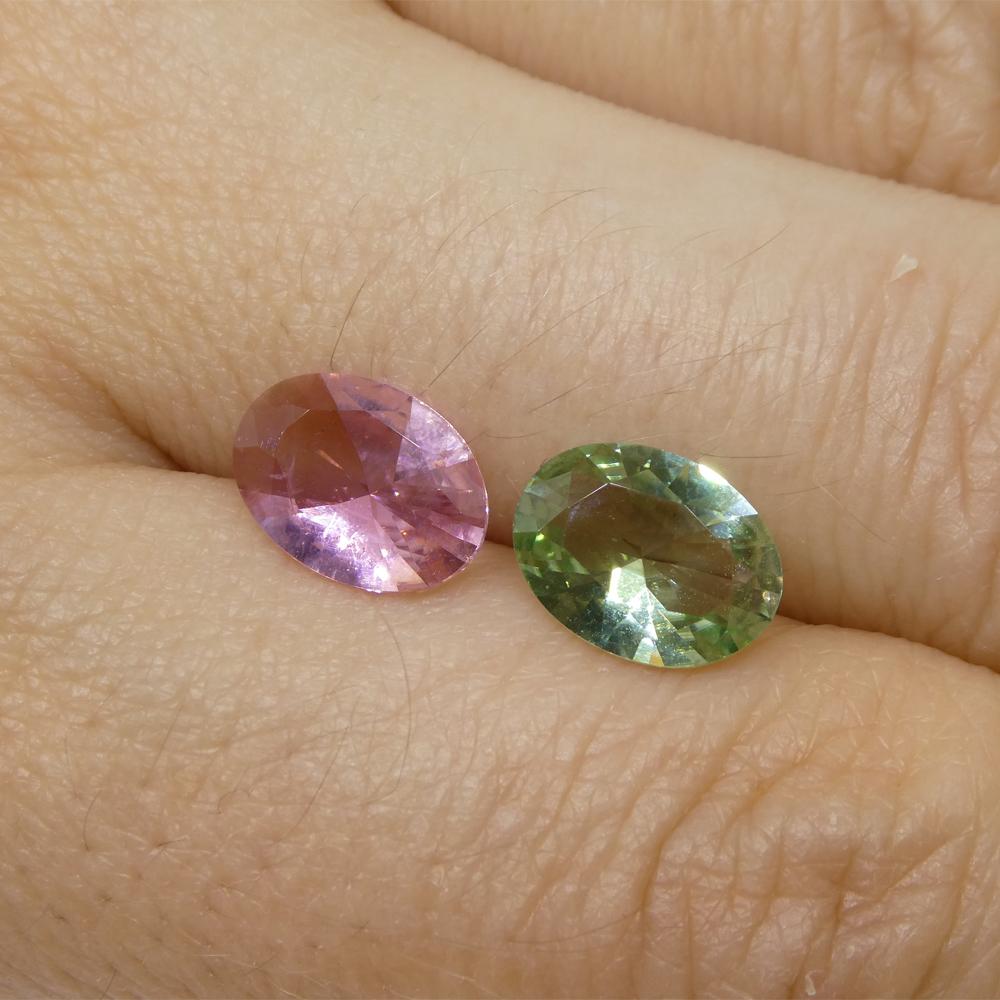 Coppia di tormaline ovali rosa/verdi 2.7ct in vendita 3