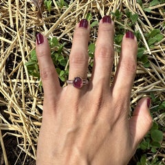 2.7ct Pink Tourmaline Ring with Natural Diamonds: Solid 14K Gold, Oval 10x8mm