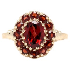 2.7ctw Garnet Cluster Ring, 10k Yellow Gold, Ring, Garnet Halo Ring 2.7ctw Garnet Cluster Ring, 10k Yellow Gold, Ring, Garnet Halo Ring