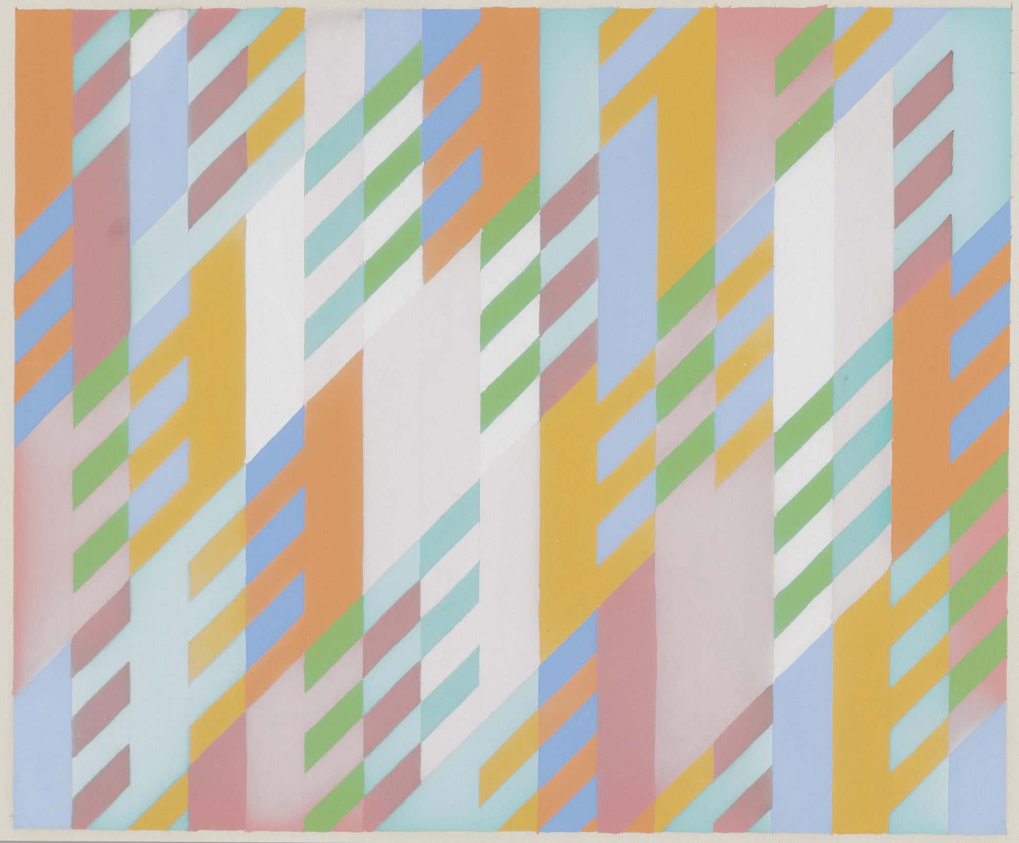 Bridget Riley (nacida en Gran Bretaña en 1931) 
27 de julio de 1987
Aguada sobre papel
Firmado e inscrito 
1987

Tamaño: 27,5 cm de alto, 31,5 cm de ancho - 10¾ pulg. de alto, 12½ pulg. de ancho 
Marco: 29 cm de alto, 33 cm de ancho - 11½ pulg. de