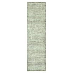 2'7 "x10' Marrone Lana Annodata a Mano Distressed & Oxidized Grass Design Runner Rugs