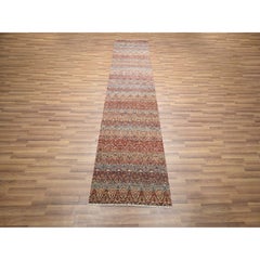 2'7"x10' Clay Red Hand Knotted Kohinoor Herat Design Soft Wool Runner Rug