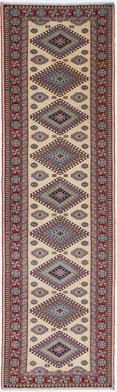2.7x10 ft Handmade Wool Runner Rug for Kitchen and Corridor. Hallway Runner Rug