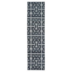 2'7"x10' Geometric Pattern Flat Weave Pure Wool Reversible Kilim Runner Rug