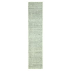2
7"x10
 Gray Oxidized and Distressed Grass Design Hand Knotted Wool Runner Rug