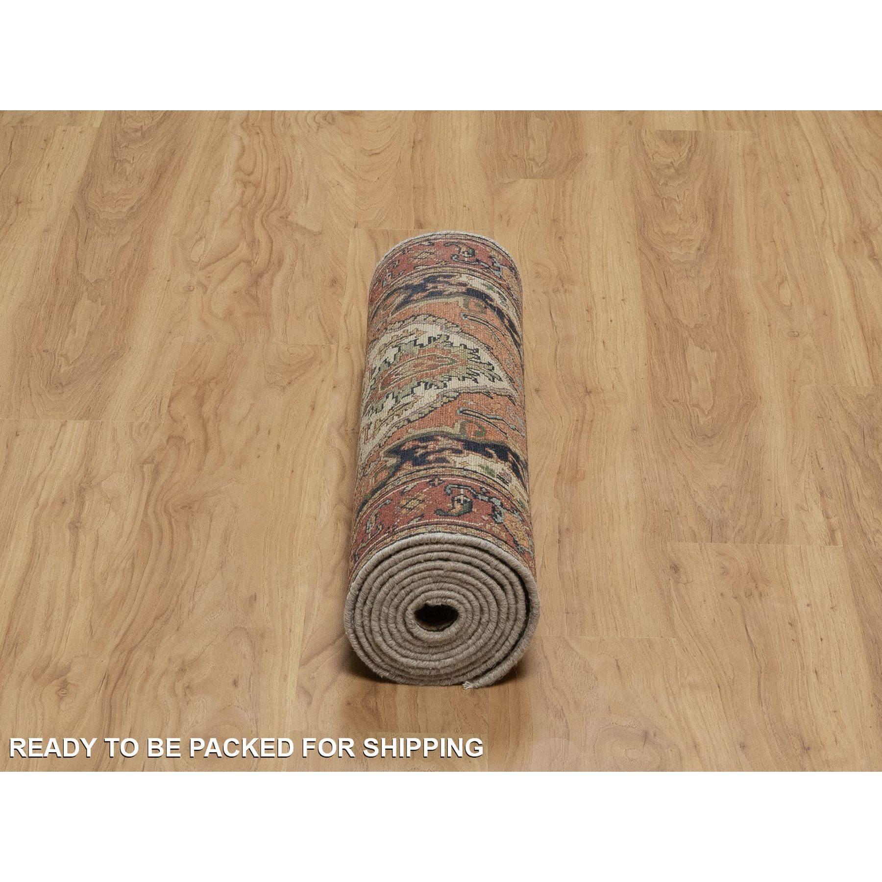 Annodato a mano Tappeto Runner in lana Heriz Re-Creation 2'7 