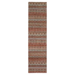 2'7"x10' Red Kohinoor Herat Geometric Pattern Hand Knotted Soft Wool Runner Rug