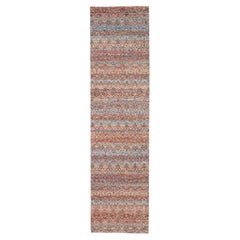 2'7 "x10' Alfombra Corredera de Lana Anudada a Mano con Dibujo Repetitivo Kohinoor Herat Rojo