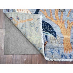2'7 "x10'1" Glaucous Gray Afghan Peshawar Wool Hand Knotted Runner Rugs (Tappeto da corsa in lana annodata a mano)