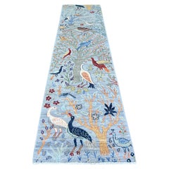 2'7 "x10'1" Glaucous Gray Afghan Peshawar Wool Hand Knotted Runner Rugs (Tappeto da corsa in lana annodata a mano)