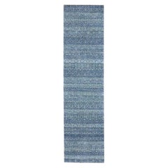 2'7"x10'2" Blue Kohinoor Herat Repetitive Design Hand Knotted Wool Runner Rug