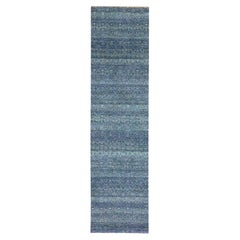 2'7 "x10'2" Blau Ton in Ton Kohinoor Herat Muster Hand geknüpft Wolle Läufer Teppich