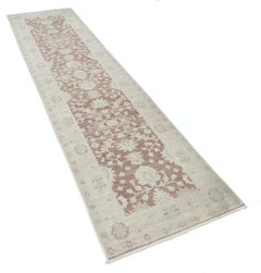 2.7x10.2 ft Handknotted Floral Wool Runner Rug for Hallway, Corridor and Kitchen