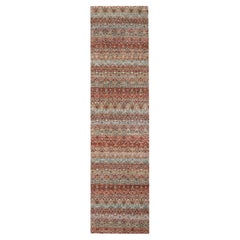 2'7"x10'2" Red Kohinoor Herat Repetitive Pattern Hand Knotted All Wool Runner Ru