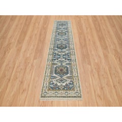 2'7"x11'10" Ivory Hand Knotted Reimagined Persian Design Runner Oriental Rug
