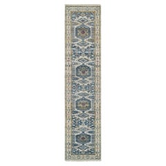 2'7 "x11'10" Ivoire Noué à la main Reimagined Persian Design Runner Tapis d'Orient