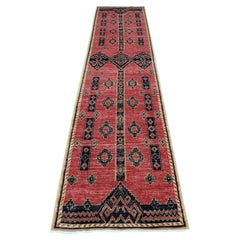 2'7"x11'2" Indian Red Peshawar With Berber Influence Runner Oriental Rug