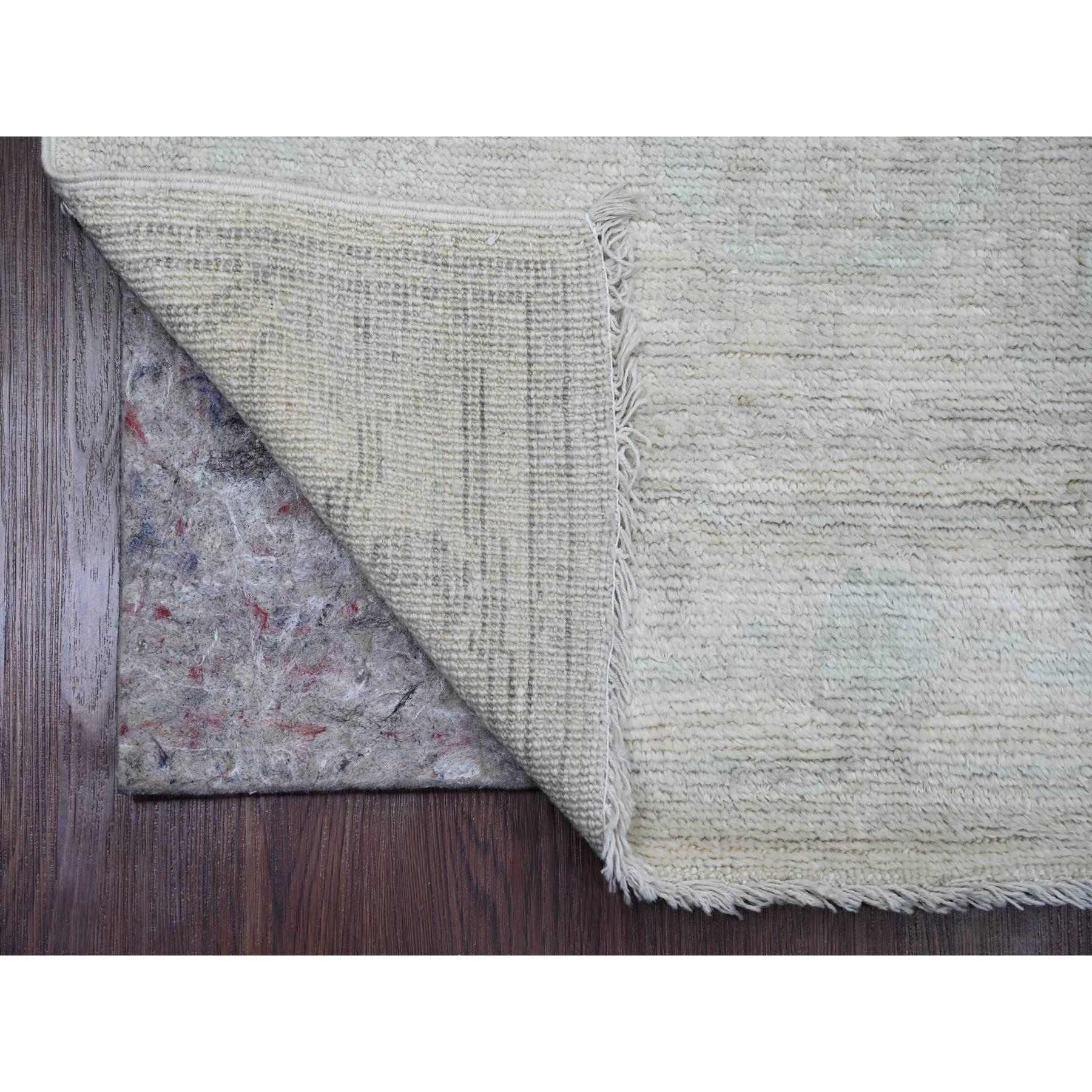 Pastel Gray, Afghan Angora Oushak with Large Leaf Design, Natural Dyes, 100% Wool, Hand Knotted, Runner, Oriental Rug
Primary materials: Wool
Latex: No Pile 
height: 0.25 Inches
Style: Transitional
Primary color: Grey
Secondary colors: Blue, Beige,