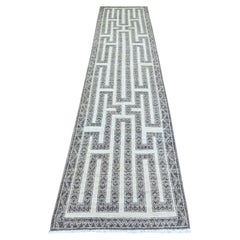 2'7"x11'7" Taupe Brown, Hand Knotted Wool, Fine Peshawar Runner Oriental Rug