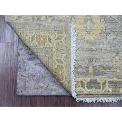 2'7"x11'8" Gray Peshawar with Ziegler Mahal Design Hand Knotted Wool Runner Rug