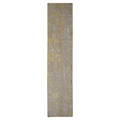 2'7 "x11'9" Brown Abstraktes Design Handgeknüpft Läufer Orientteppich