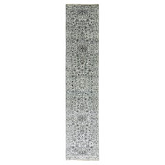 2'7 "x12' Honeydew White Luxurious Wool Hand Knotsted Mamluasty Pattern Rugs (tapis à motifs de la Dynasty)