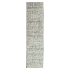 2'7"x12' Wine Red Wool Hand Knotted Oxidized Grass Design Narrow Runner Rug