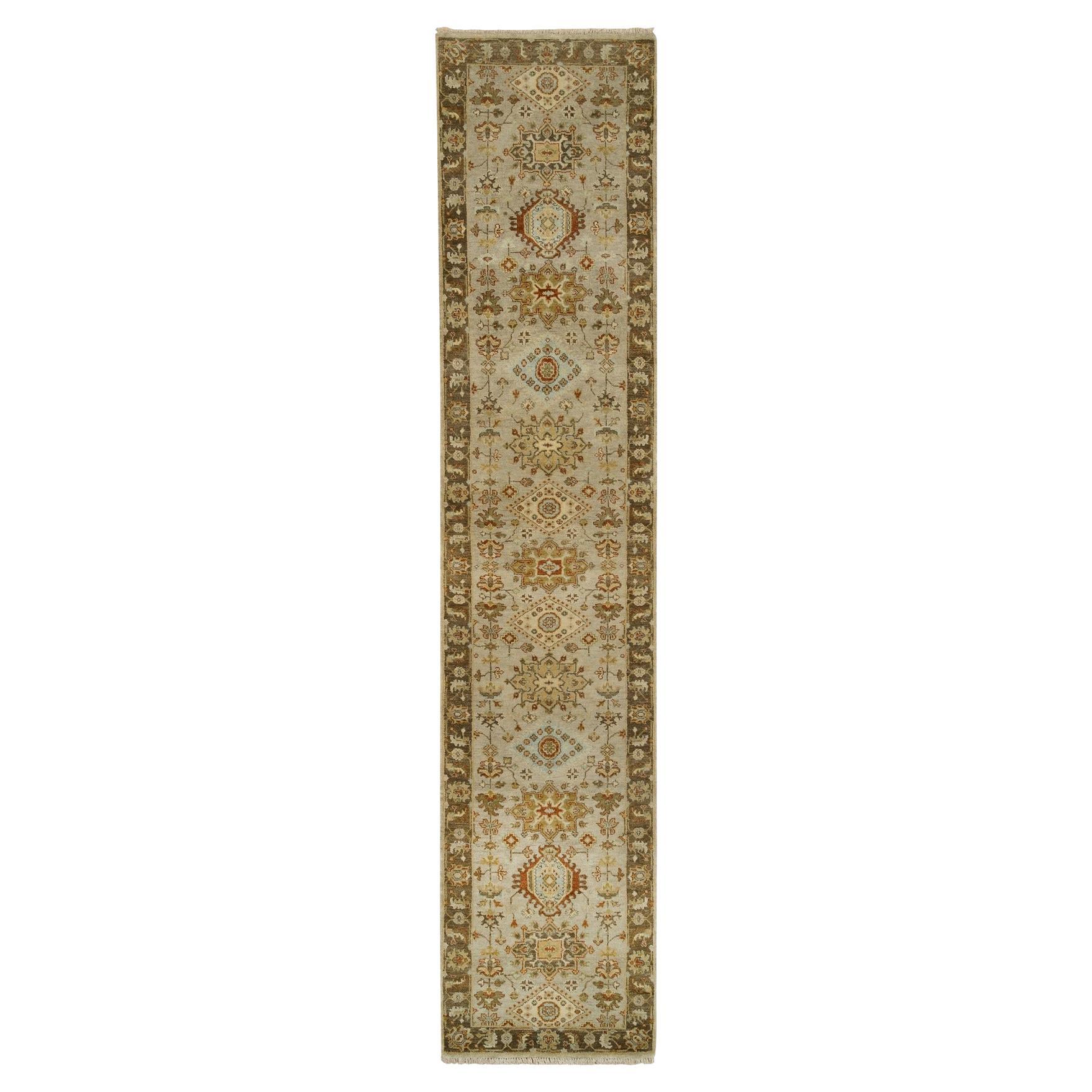 2
7"x12
1" Light Gray, Karijihooz Design, Hand Knotted, Soft Wool Oriental Rug