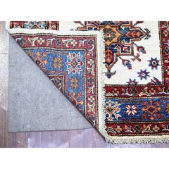 2'7"x12'10" Ivory Hand Knotted Afghan Super Kazak Pure Wool Runner Oriental Rug