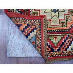 2'7 "x12'6" Rot Afghan Ersari Elefantenfüße Design Hand geknüpft Wolle Läufer Teppich