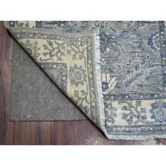 2'7"x13'1" Gray Afghan Wool Natural Dyes Hand Knotted Fine Peshawar Runner Rug