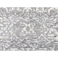 2'7"x14'1" Ivory Oushak Hand Knotted Natural Wool Runner Oriental Rug