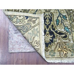2'7" x 14'2" (ca. 81 cm x 432 cm) – handgeknüpfter Woll-Läufer im Bijar-Garus-Design, steingrau