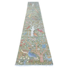 2'7 "x15'2" Tapis de course en laine nouée à la main Grehawar Birds of Paradise Design