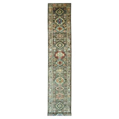 2'7 "x15'7" Marrón Moca Peshawar con Diseño Karajeh Alfombra de Lana Anudada a Mano