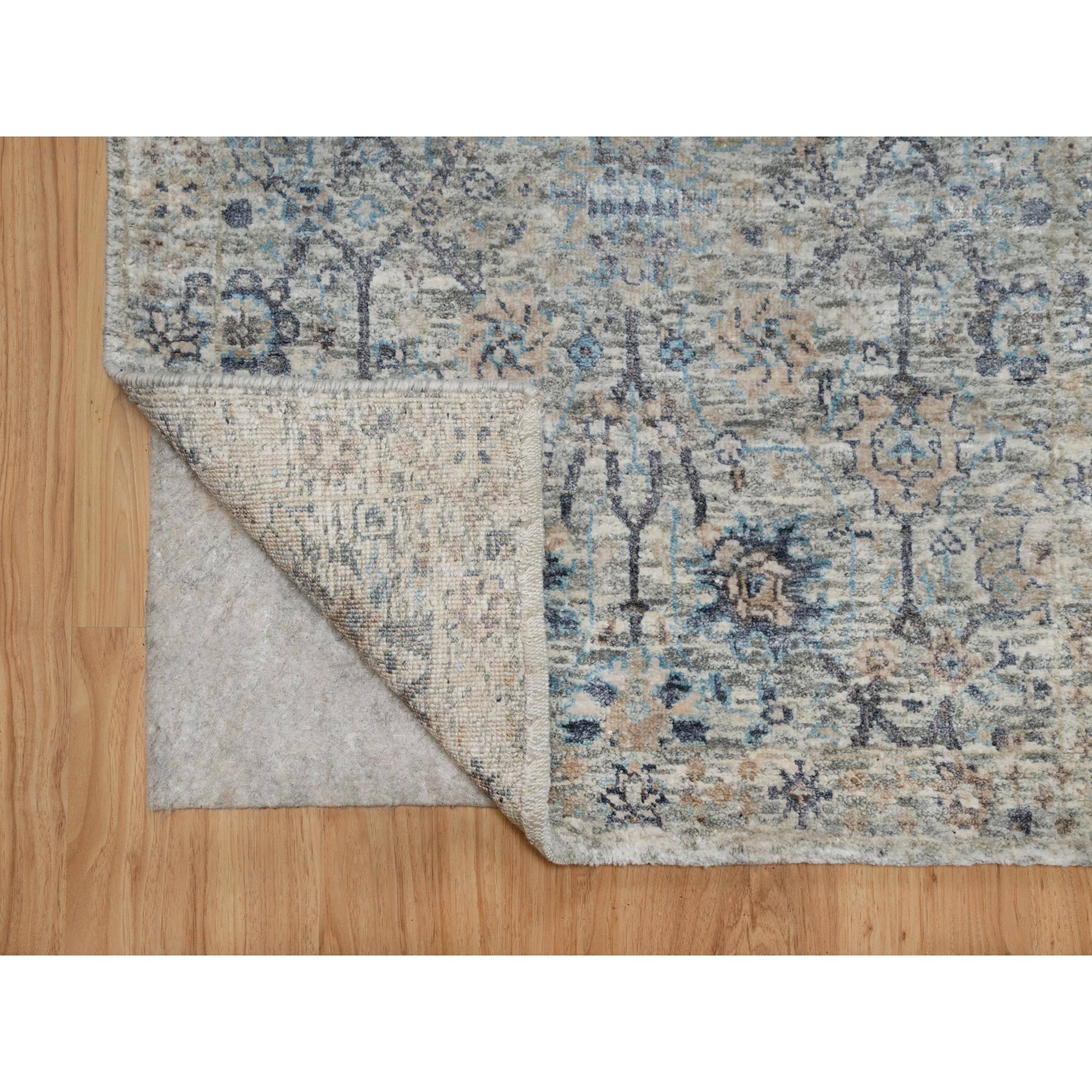 Medievale Tappeto Runner in Lana e Seta 2'7'x15'9