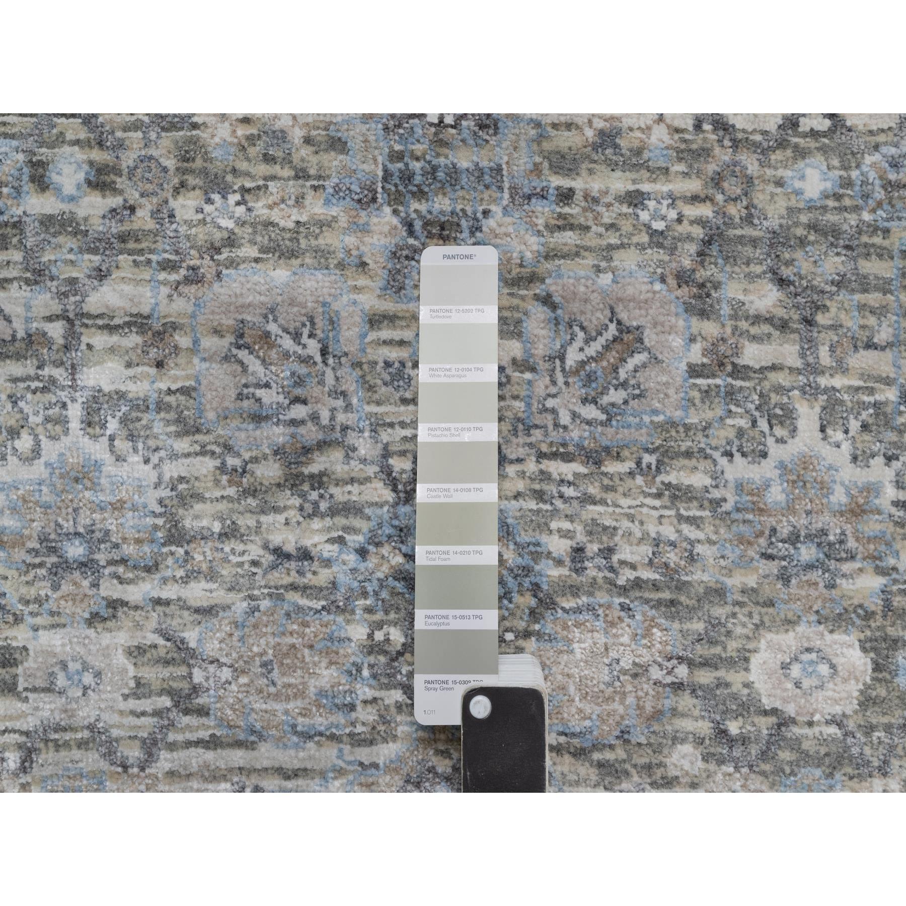 Indiano Tappeto Runner in Lana e Seta 2'7'x15'9