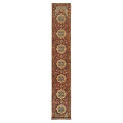 2'7"x16'2" Terracotta Red Hand Knotted Heriz Re-Creation Soft Wool XL Runner Rug