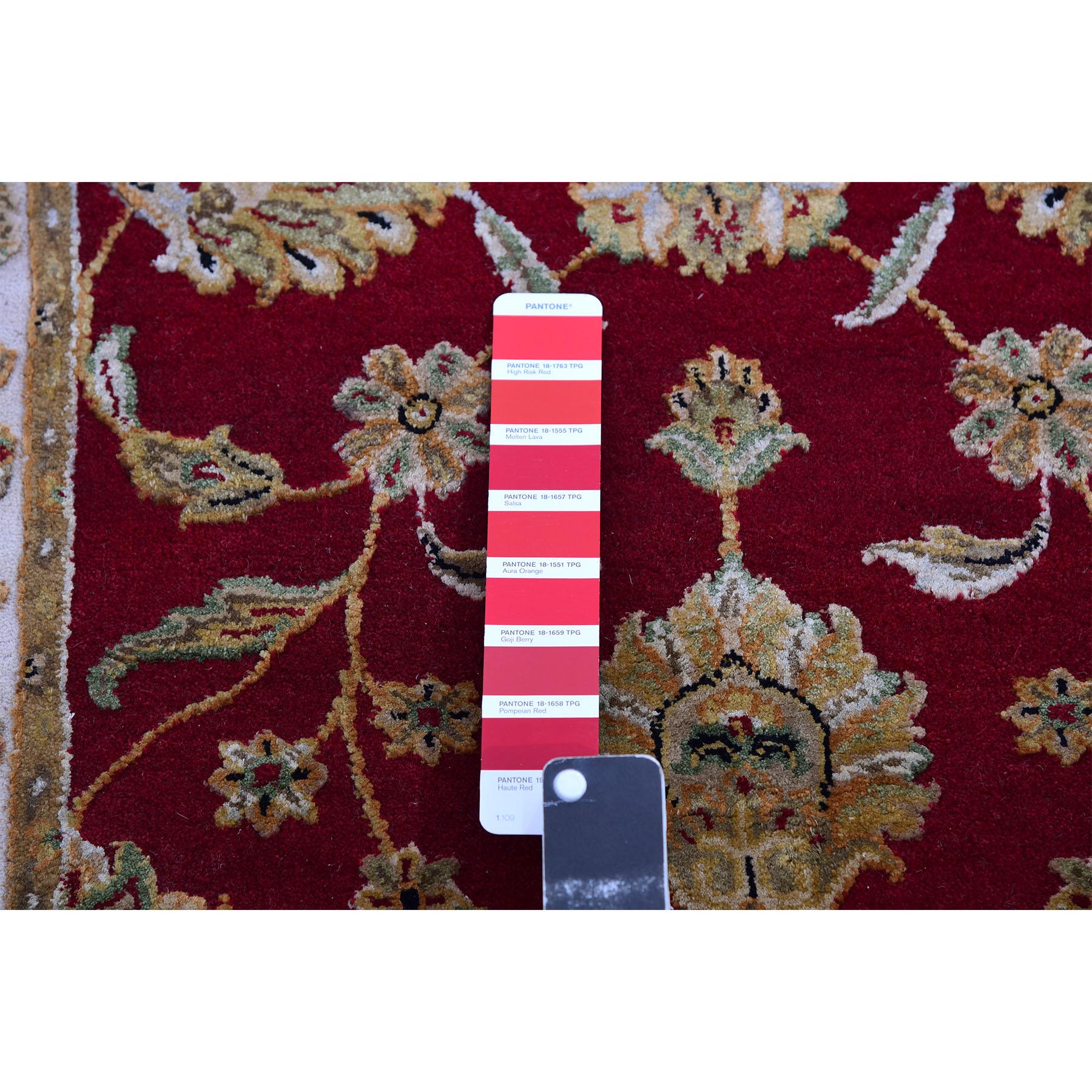 Indiano Tappeto Seattle Red annodato a mano in lana e seta con design Rajasthan XL 2'7 