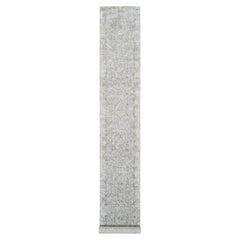 2'7"x17'7" Gray, Hand Knotted Wool and Silk, Broken Persian Design, XL Runner Ru