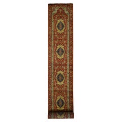 Tapis oriental noué à la main rouge des chutes de lave XL Heriz 2'7"x17'7"