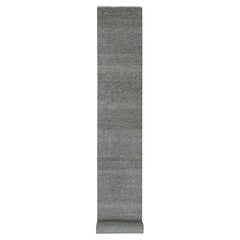 2'7"x20' Cloudburst Gray Grass Undyed Wool Hand Knotted XL Runner Oriental Rug