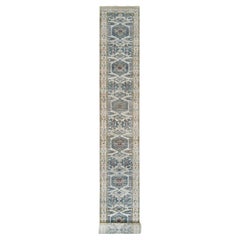 2'7"x21'7" Floral White Wool Hand Knotted Reimagined Viss XL Runner Oriental Rug