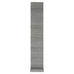 2'7 "x22'1" Graues Gras Ungefärbte Wolle Design Handgeknüpft XL Läufer Orientteppich
