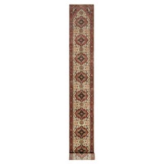 2'7 "x25'5" Avorio Annodato a mano Antico Fine Heriz Re-Creation Wool Runner Rugs