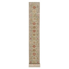 2'7 "x26' Beige, The Sunset Rosettes, Lana e seta, annodato a mano, XL Runner Rugs